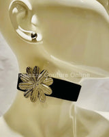 Wild Silver Flower Choker Necklace for women - fashion jewelry by Palazzo Couture
