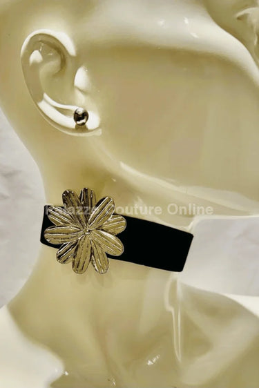 Wild Silver Flower Choker Necklace for women - fashion jewelry by Palazzo Couture