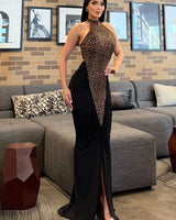 Wild Siren Illusion Ruched Maxi Dress - Animal Print - Palazzo Couture Online