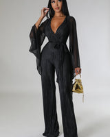 Wine and Dine Jumpsuit (Black) - Palazzo Couture Online