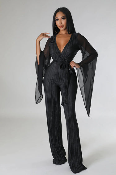 Wine and Dine Jumpsuit (Black) - trendy women's jumpsuit