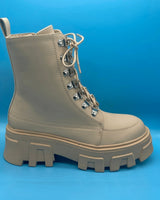 Winter Princess Jaque Cream Lace Boots with Chunky Platform Sole for women - boots by Palazzo Couture