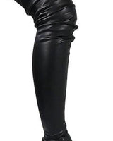 Womens Platform Stretchy Thigh High Boots (Black) - Palazzo Couture Online