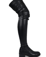 Womens Platform Stretchy Thigh High Boots (Black) - Palazzo Couture Online