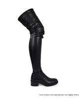 Womens Platform Stretchy Thigh High Boots (Black) - Palazzo Couture Online