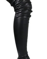 Women’s Platform Thigh High Boots with Stretchy Fit (Black) - trendy women's footwear
