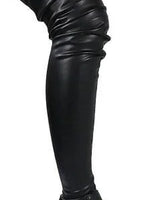 Women’s Platform Thigh High Boots with Stretchy Fit (Black) - comfortable summer shoes