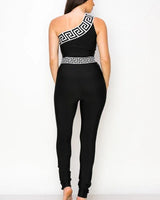 You Are The One Black Jumpsuit – One-Shoulder Bodycon Fit - view 3