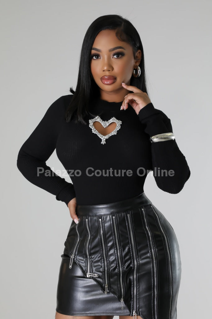 You Have My Heart Top Black