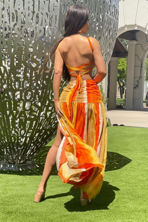 Looking  Amazing Orange Maxi Dress