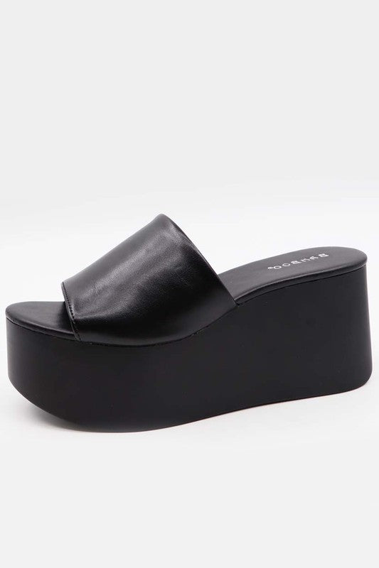 Hello Summer  Wedge Sandal (Black)