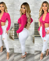 The Power of Love Tie Up Crop Top