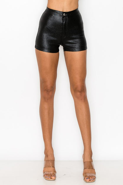 Sassy Slithers Metallic Black Shorts