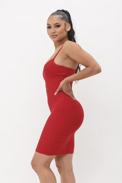 Shaper Bandage Mini Dress (Red)