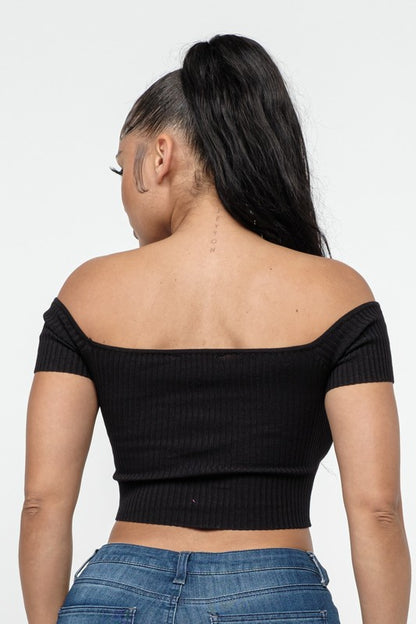 Zip Up Detail Top ( Black)