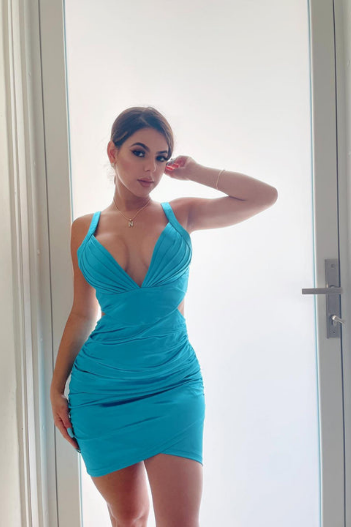 Love Luster Turquoise Mini Dress