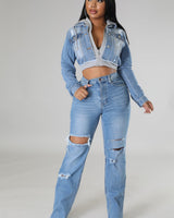 2 of a Kind Denim Jacket - Palazzo Couture Online