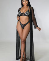 3pc Libra Babe Swim Set (Black) - Palazzo Couture Online