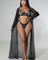 3pc Libra Babe Swim Set (Black) - Palazzo Couture Online