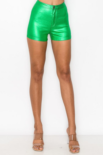 Sassy Slithers Metallic Shorts (Green)