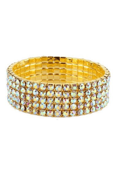 5 Line Strand Basic Stretch Bracelet Series (Gold Abalone) - Palazzo Couture Online