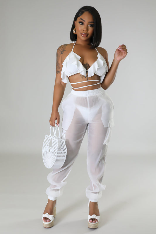 Poolside Days Pants White