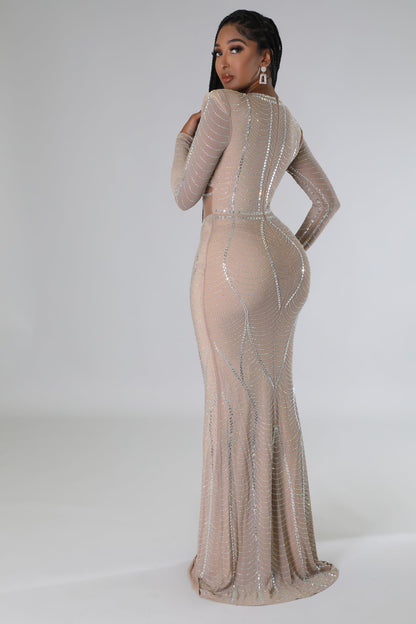 Lurice Rhinestone Elegance Maxi Dress