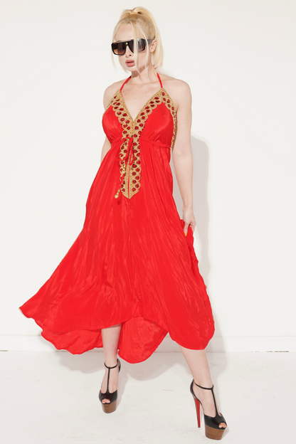 Private Oasis Maxi Dress ( Red)