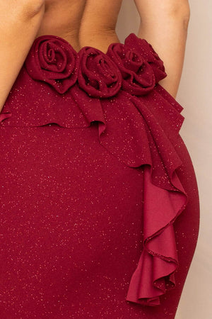 La vie en Rose Red glitter Maxi Dress