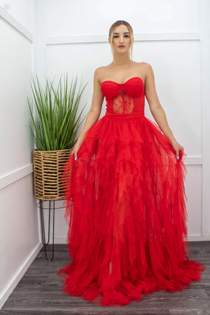 Royal Queen Red Maxi Dress