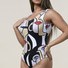 Abstract Face Print Bodysuit - Palazzo Couture Online