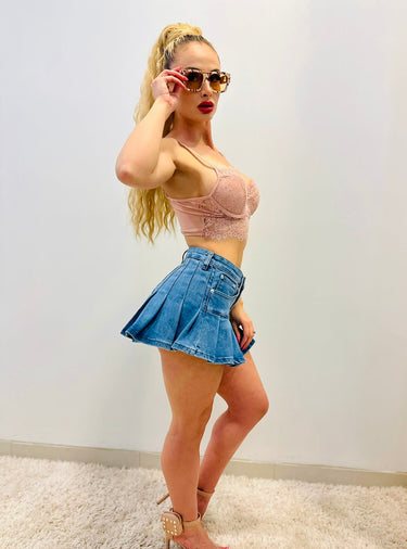 Alice Denim Mini Skirt - Palazzo Couture Online