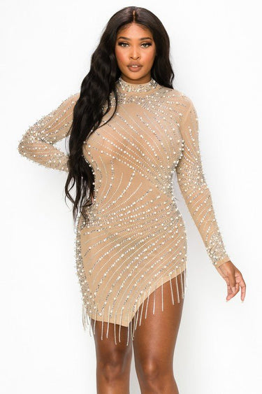 Bare Nights Dress Nude - Palazzo Couture Online