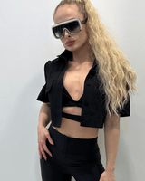 Beach Club Top (Black) - Palazzo Couture Online