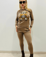 Bearlicious Pant Set (Mocha) - Palazzo Couture Online