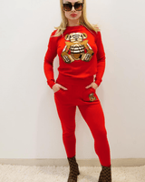 Bearlicious Pant Set (Red) - Palazzo Couture Online