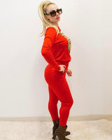 Bearlicious Pant Set (Red) - Palazzo Couture Online
