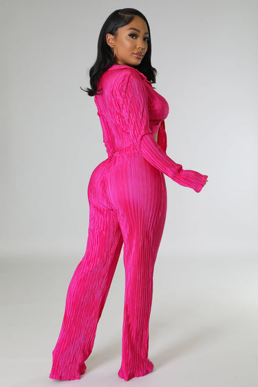 Brunch Babe Pant Set (Fuchsia) - Palazzo Couture Online