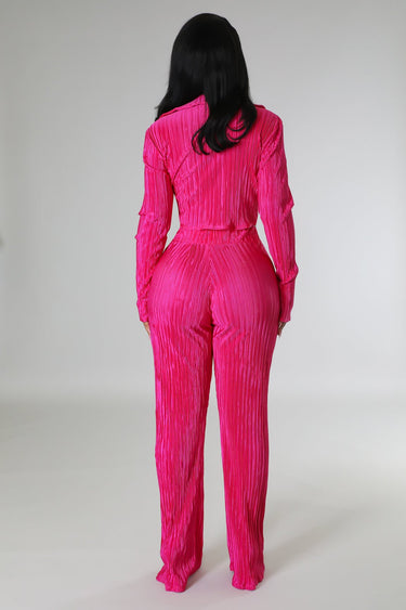 Brunch Babe Pant Set (Fuchsia) - Palazzo Couture Online