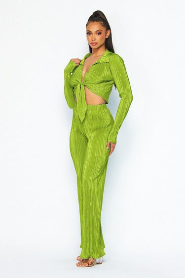 Brunch Babe Pant Set (Lime) - Palazzo Couture Online