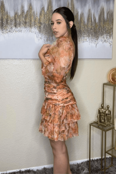 Brunching With Me pink Multi Mini Dress - Palazzo Couture Online