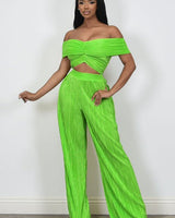 Colorful Life Pant Set (Lime Green) - Palazzo Couture Online
