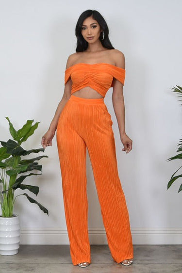 Colorful Life Pant Set (Orange) - Palazzo Couture Online