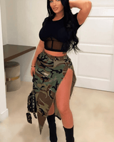 Combat Cutie Skirt - Classic Army Camo - Palazzo Couture Online