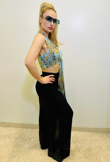 Comodo silky Palazzo Pants (Black) - Palazzo Couture Online