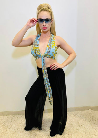 Comodo silky Palazzo Pants (Black) - Palazzo Couture Online