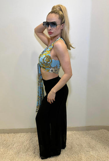 Comodo silky Palazzo Pants (Black) - Palazzo Couture Online