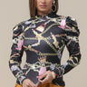 Custom gift chain mix graphic Top - Palazzo Couture Online