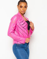 Cut Em' Off Fuchsia Jacket - Palazzo Couture Online
