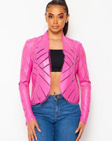 Cut Em' Off Fuchsia Jacket - Palazzo Couture Online